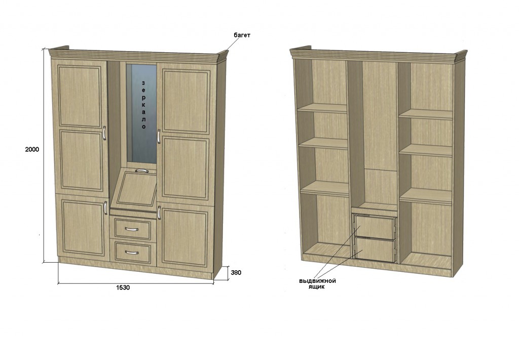 эскиз прихожая с резьбой