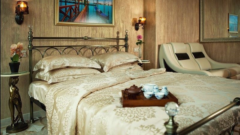 Кровать 9801 L - 140х200 см, цвет: Antique brass - Античная медь - с КРИСТАЛЛАМИ