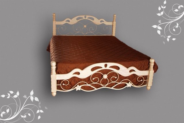 Кровать  PS 8812 (160*203) (решетка металлическая) (цвет: Antique WHITE - Античный кремовый)