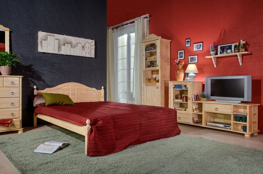 Тумба под ТВ Айно в интерьере спальни