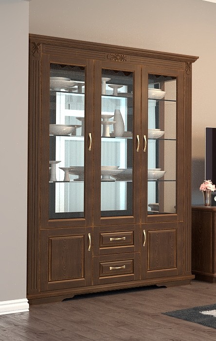 Витрина со стеклянными полками Палермо 3-1