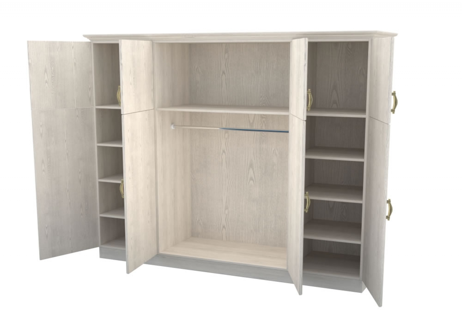 Шкаф Эдем 4ств ясень Беленый дуб наполнение 4-3