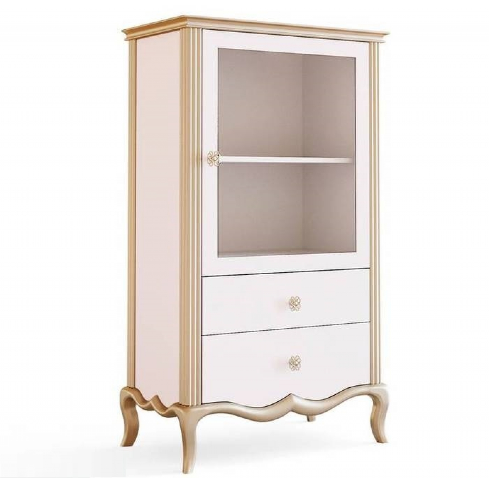 Низкая широкая витрина Venezia арт.312 из массива березы