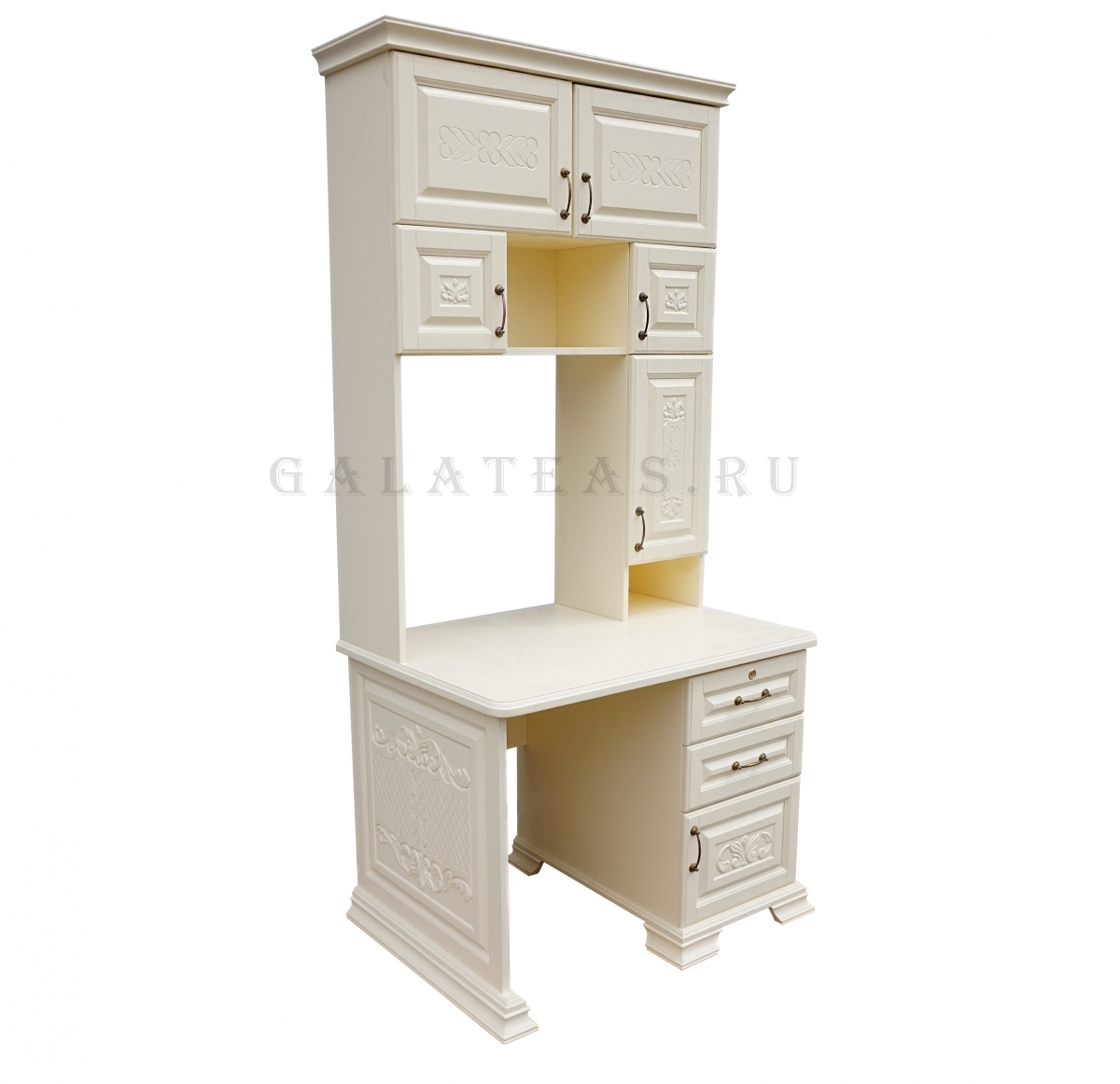 Стол письменный с надстройкой в цвете Слоновая кость