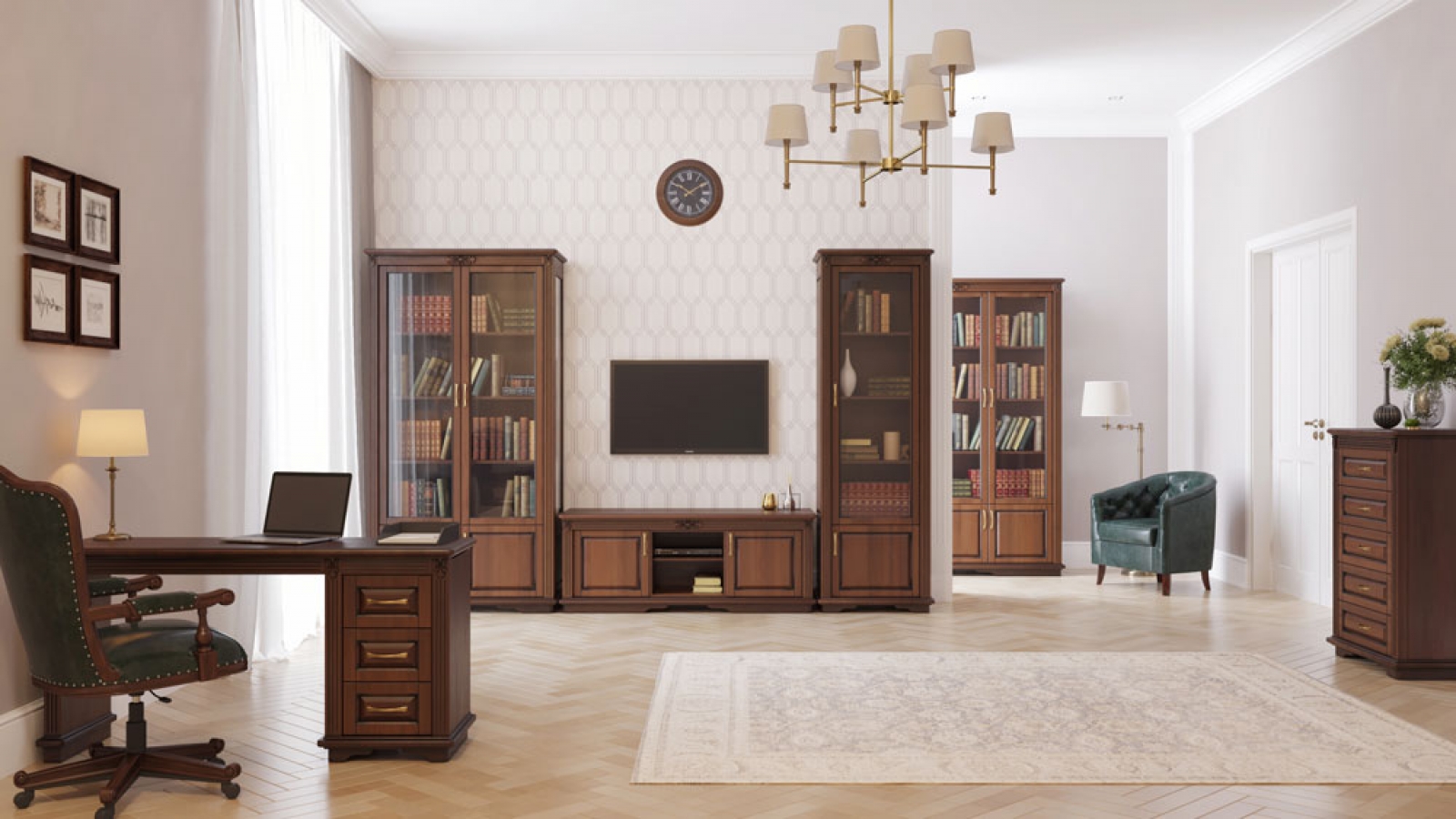 Книжный шкаф Палермо 2ств в интерьере