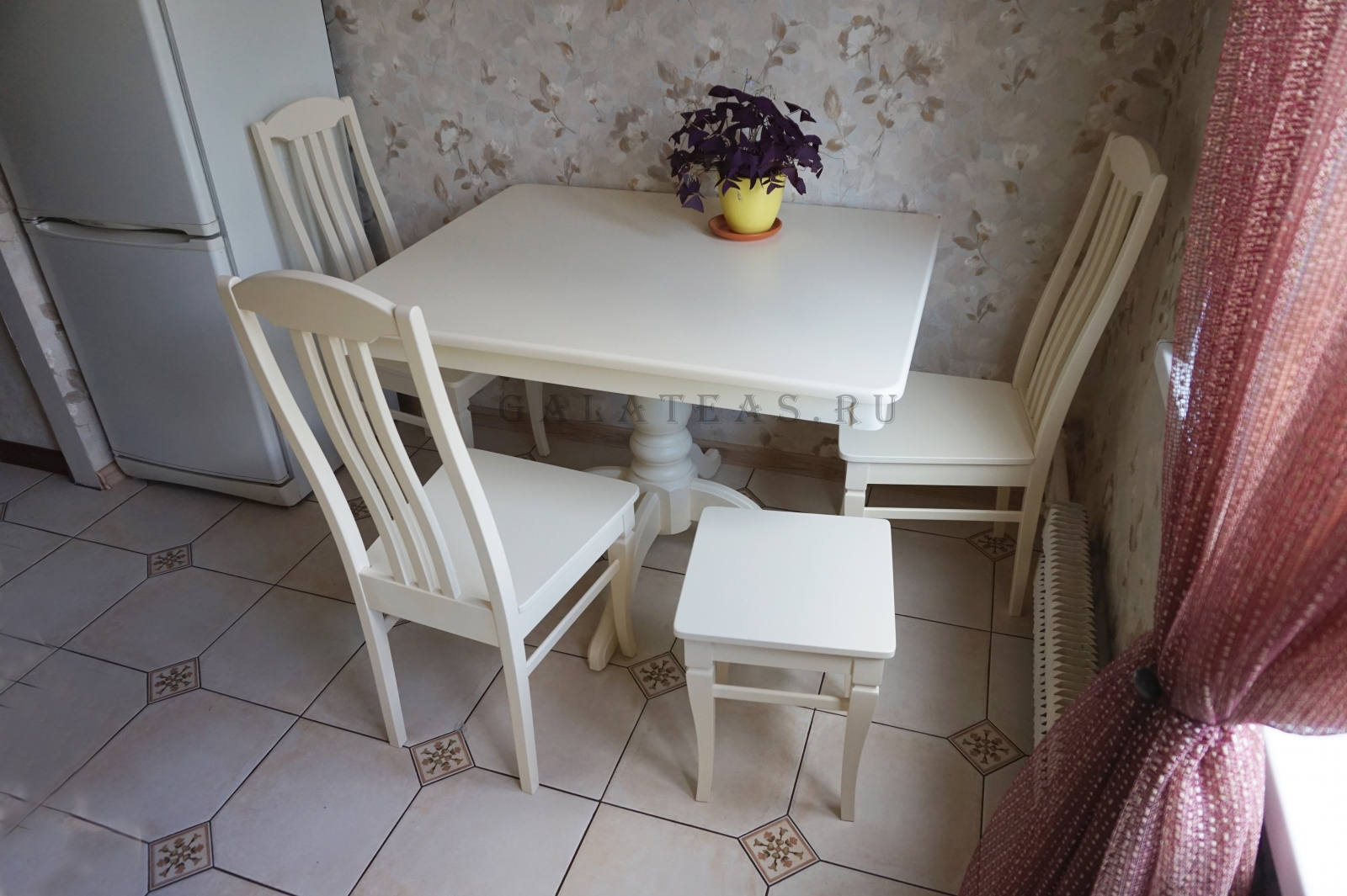 Обеденная группа Орегон в белом цвете