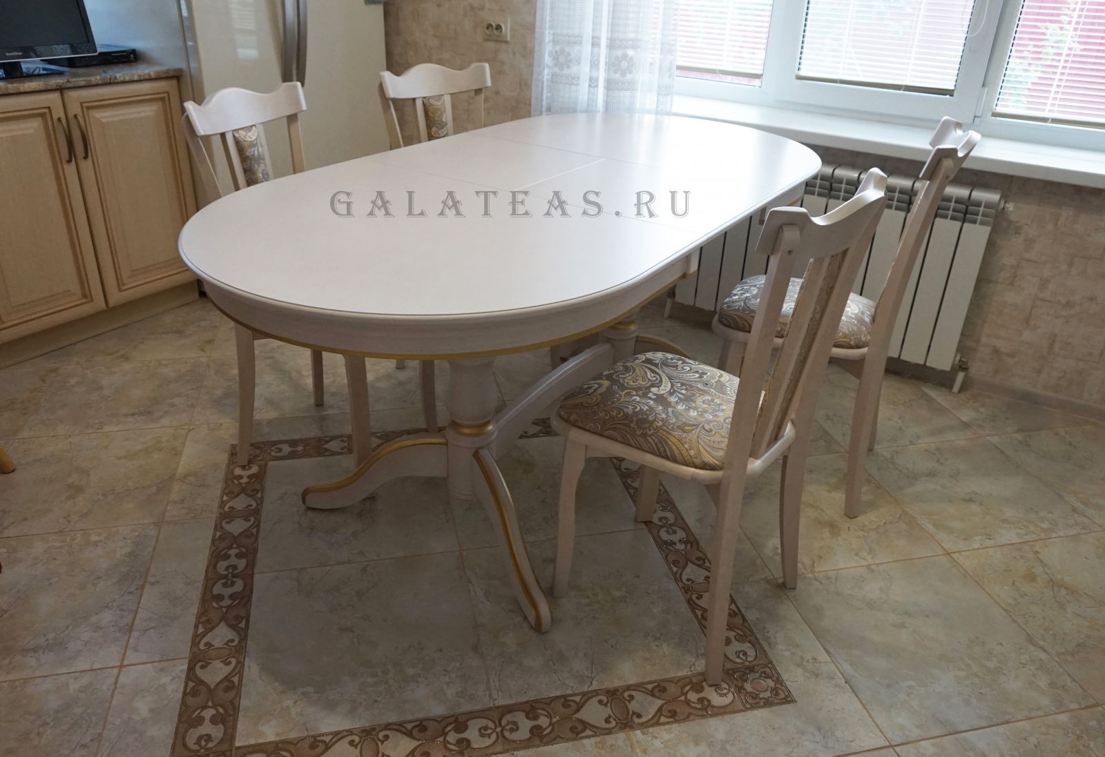 Обеденная группа Версаль 2 в цвете молочный