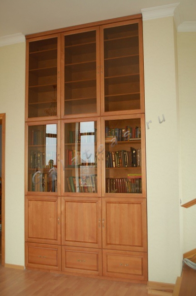 Встроенный шкаф для книг под потолок